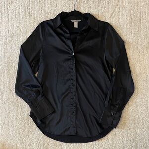 Black satin blouse